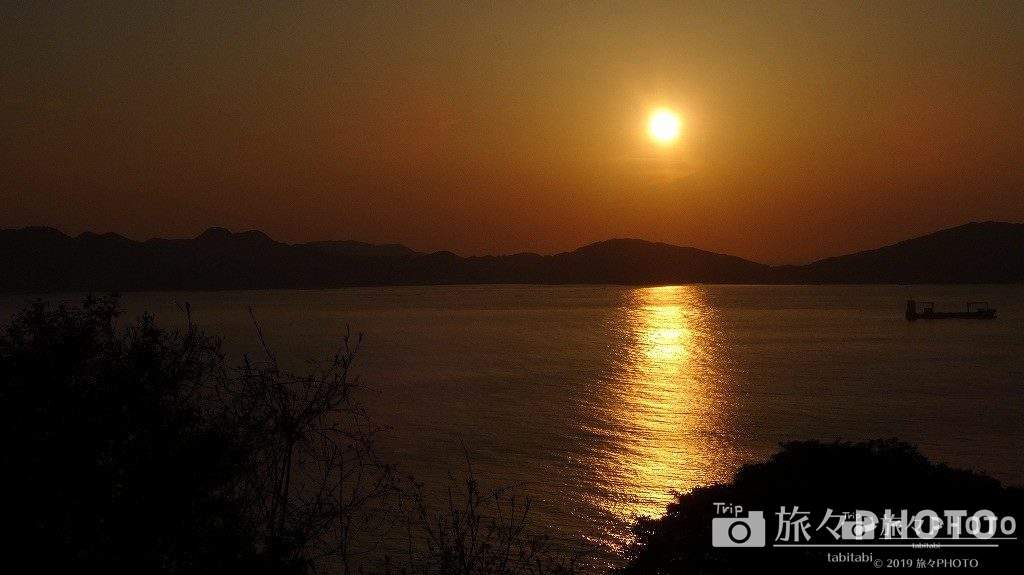 能古島からみる夕焼け