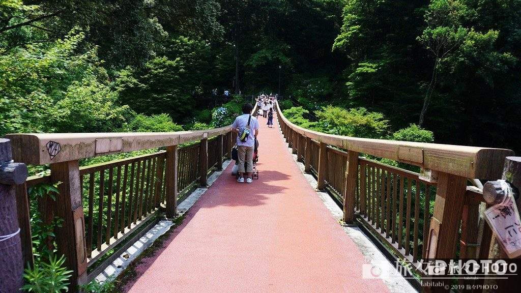 見返りの滝を望める橋
