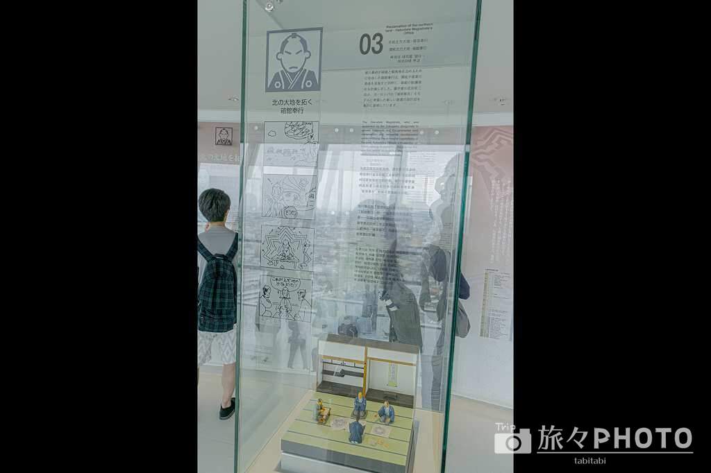 五稜郭タワー2階展望室の歴史を学べるコーナー