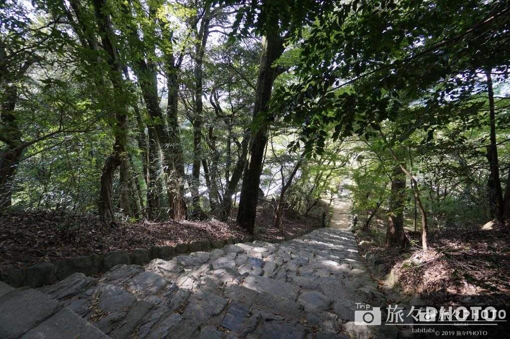 秋月城の垂裕神社の階段