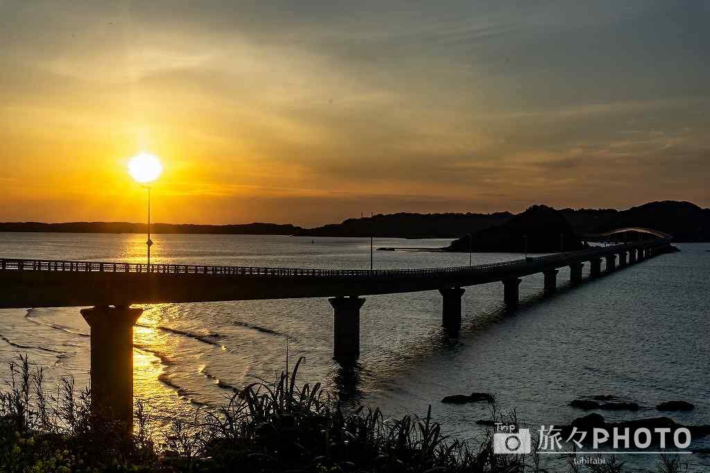 角島大橋の夕焼け