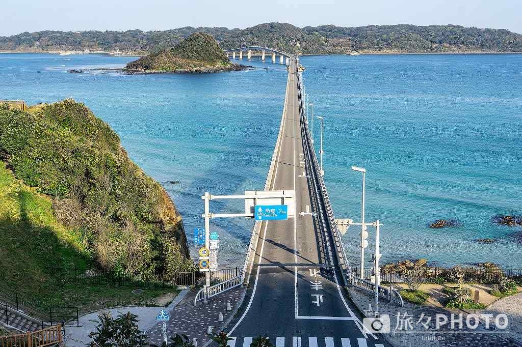 坂の上からも観た角島大橋