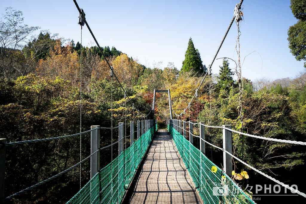 由布川峡谷 小平の吊り橋