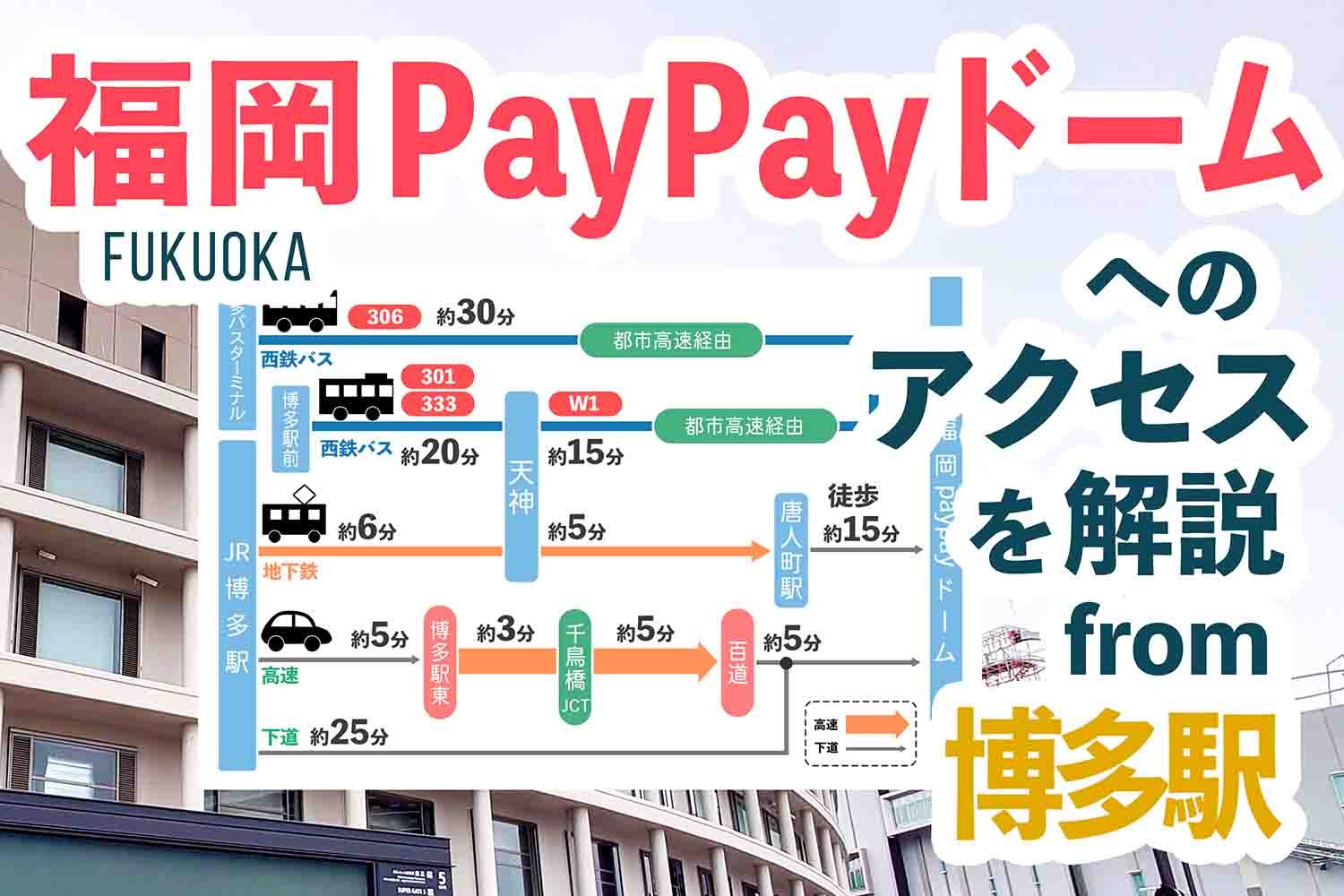 博多駅から「福岡PayPayドーム」へのアクセス